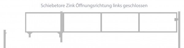 Schiebetor Breite: 350cm; Höhe: 100cm; Verzinkt; ohne Füllung; Öffnungsrichtung links