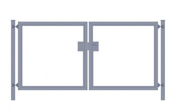 Elektrisches Einfahrtstor / Gartentor Premium (2-flügelig) symmetrisch für waagerechte Holzfüllung; anthrazit; Breite 250 cm x Höhe 180 cm (neues Modell)