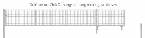 Schiebetor Breite: 500cm; Höhe: 100cm; Verzinkt; Füllung: 8/6/8mm Doppelstabmatte; Öffnungsrichtung rechts