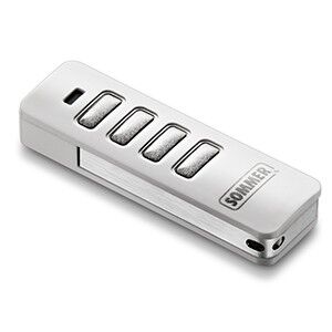 4-Befehl Handsender (4018V020) Pearl weiß / Edelstahl für Twist Drehtorantriebe