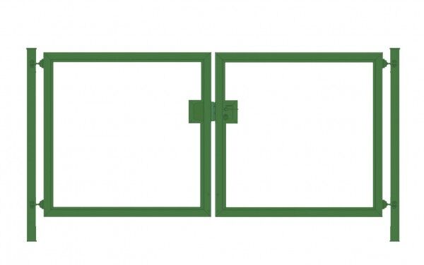 Einfahrtstor / Gartentor Premium (2-flügelig) symmetrisch für senkrechte Holzfüllung; grün; Breite 200 cm x Höhe 120 cm (neues Modell)