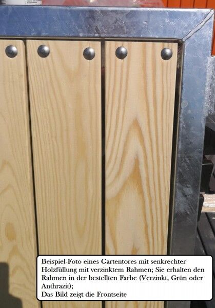 Einfahrtstor Premium (2-flügelig) mit Holzfüllung waagerecht; symmetrisch; verzinkt; B:500 cm H:100 cm
