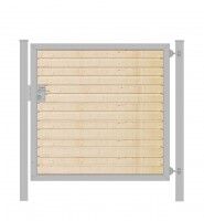 Gartentor Premium Line (1-flg.) mit Holzfüllung waagerecht Verzinkt B: 125 cm x H: 80 cm Gartentor Premium Line (1-flg.) mit Holzfüllung waagerecht Verzinkt B: 125 cm x H: 80 cm