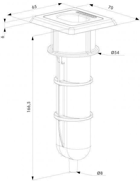 Locinox wirtschaftlicher Bodenanschlag / Bodenhülse für Bodenriegel (EGS, Economic Ground Stop)