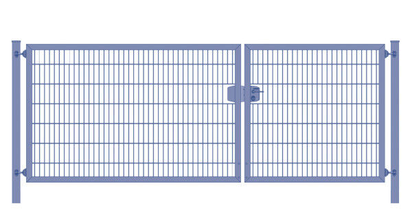 Einfahrtstor / Gartentor (2-flügelig) Premium Plus 8/6/8er; asymmetrisch; Anthrazit; Breite 400 cm x Höhe 100 cm