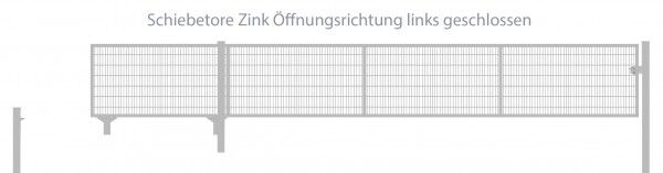 Schiebetor Breite: 450cm; Höhe: 140cm; Verzinkt; Füllung: 8/6/8mm Doppelstabmatte; Öffnungsrichtung links