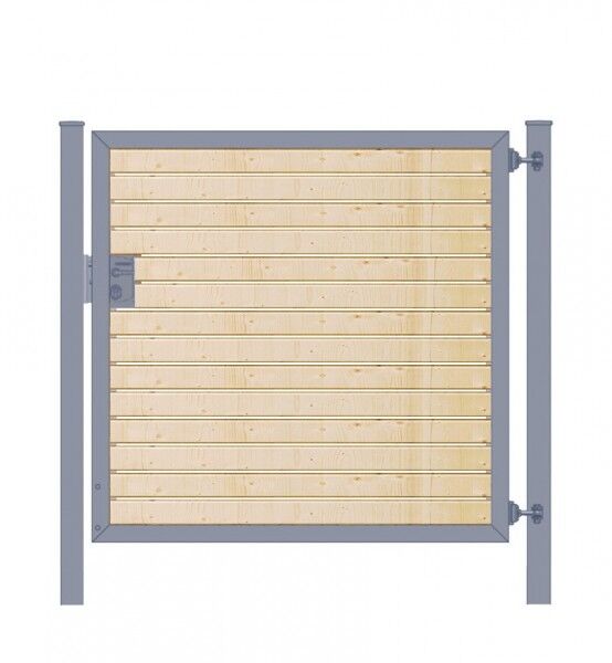 Gartentor Premium Line (1-flg.) mit Holzfüllung waagerecht Anthrazit B: 150 cm x H: 120 cm