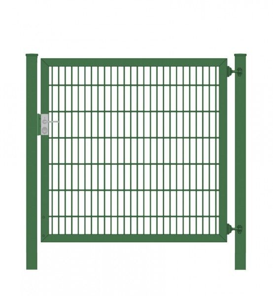 Gartentor / Zauntür Classic Plus Stabmattenfüllung 6/5/6 Moosgrün Breite 125cm x Höhe 140cm