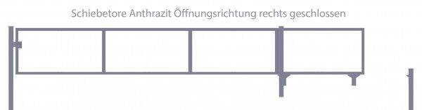 Automatik-Schiebetor Breite: 400cm; Höhe: 180cm; Anthrazit; ohne Füllung; Öffnungsrichtung rechts