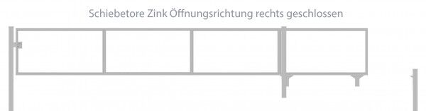 Schiebetor Breite: 300cm; Höhe: 180cm; Verzinkt; ohne Füllung; Öffnungsrichtung rechts