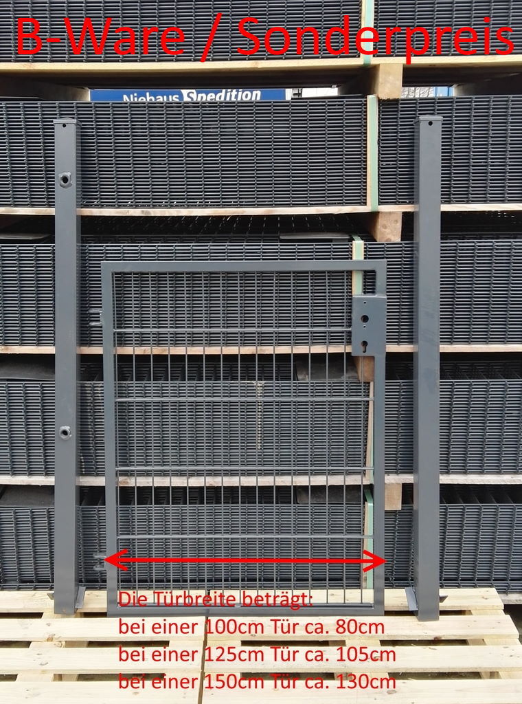 [BWare] Gartentor / Zauntür Basic für Stabmattenzaun Anthrazit Breite