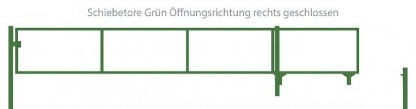 Automatik-Schiebetor Breite: 500cm; Höhe: 120cm; Grün; ohne Füllung; Öffnungsrichtung rechts