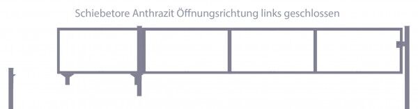 Automatik-Schiebetor Breite: 400cm; Höhe: 180cm; Anthrazit; ohne Füllung; Öffnungsrichtung links